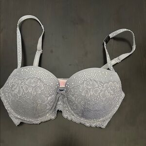 Victoria's Secret Sparkling Gray Lace Bra